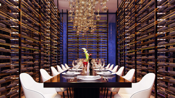 O Colinas Golf Residence conta com espaço para degustação de vinhos.